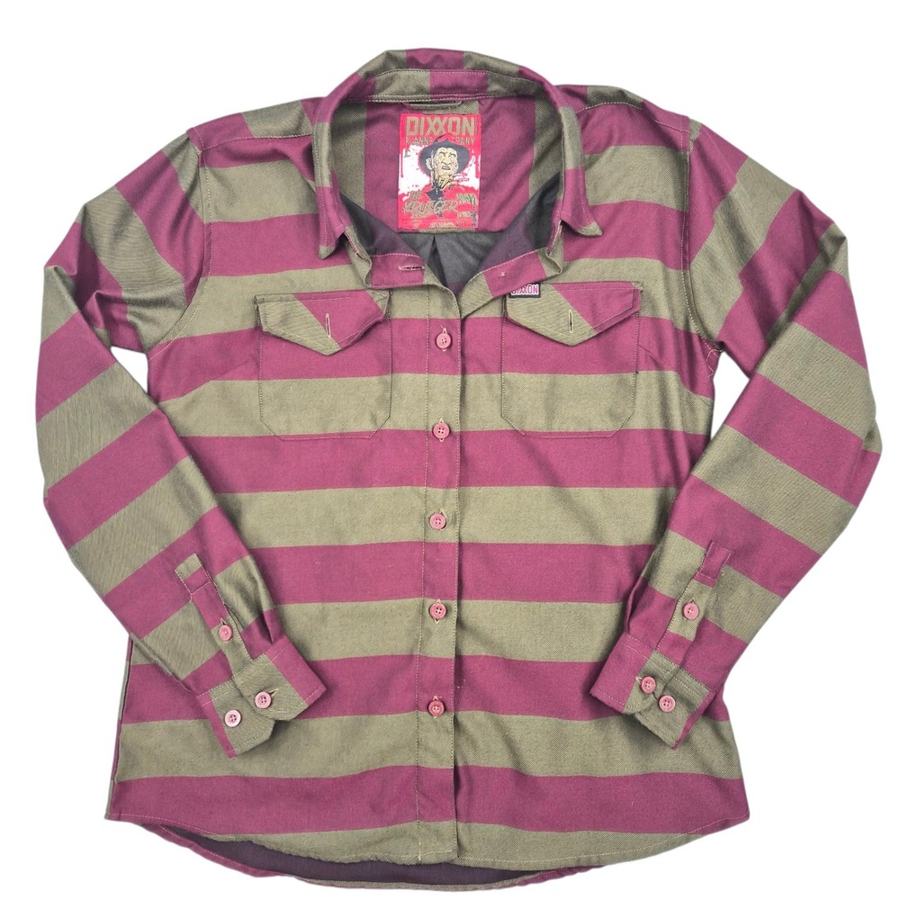 Dixxon Flannel Co The Krueger Striped Shirt Women L Horror